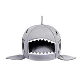 Eco Friendly Comfortable Cute Shark Shape Fancy Cat Calming Pet Cave Bed