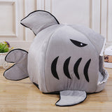 Eco Friendly Comfortable Cute Shark Shape Fancy Cat Calming Pet Cave Bed
