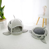 Eco Friendly Comfortable Cute Shark Shape Fancy Cat Calming Pet Cave Bed