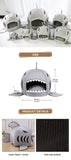 Eco Friendly Comfortable Cute Shark Shape Fancy Cat Calming Pet Cave Bed