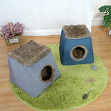 Custom Indoor Plush Covered Cat Bed House Foldable