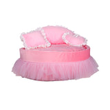 Customized Comfort Pink Lace Shaped Dog Bed With Pillow