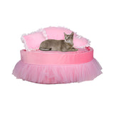Customized Comfort Pink Lace Shaped Dog Bed With Pillow
