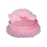 Customized Comfort Pink Lace Shaped Dog Bed With Pillow