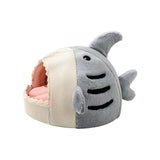 Luxury Non-slip Enclosed Semi-closed Shark Shape Pet Cute Nest Cave Bed