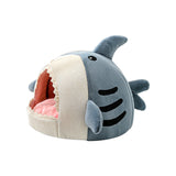Luxury Non-slip Enclosed Semi-closed Shark Shape Pet Cute Nest Cave Bed