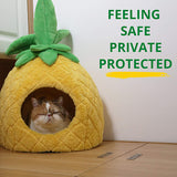 Luxury Cartoon Plush Pineapple Foldable Pet Cave Bed For Travel Outdoor