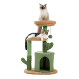 Natural sisal rope green cactus cat climbing frame