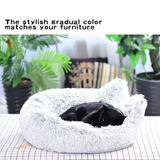 Deluxe Plush Fluffy Round Donut Pet Bed