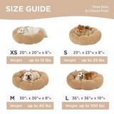 Brown Plush Soft Calming Round Donut Pet Bed