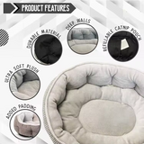 Luxury Deep Sleep Corduroy Oval Foldable Pet Bed