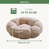 Luxury Flower Shape Washable Soft Calming Dog Bed