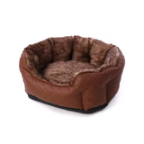 Warm Design Pu Leather Waterproof Washable Pet Bed