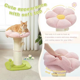 Pink Flower Plush Scratcher Sisal Cat Tree