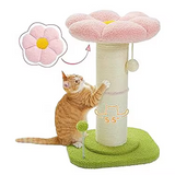 Pink Flower Plush Scratcher Sisal Cat Tree