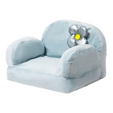 Portable Blue Velvet Flower Dog Couch Pet Bed
