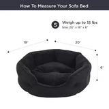 Luxury Round Black Suede Pet Dog Bed Bug Proof Cat Snuggle Bed