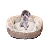 Custom Luxury Round Anti Slip Fabric Fleece Pet Couch Bed