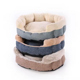 Custom Luxury Round Anti Slip Fabric Fleece Pet Couch Bed