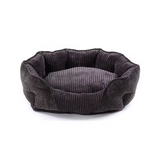 Soft Pp Cotton Filling Corduroy Cushion Oval Pet Bed
