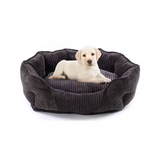 Soft Pp Cotton Filling Corduroy Cushion Oval Pet Bed