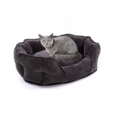 Soft Pp Cotton Filling Corduroy Cushion Oval Pet Bed