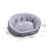 Eco Friendly Machine Washable Round Grey Travel Cushion Pet Bed