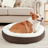 Custom Novelty Round Donut Plush Flannel Pet Bed