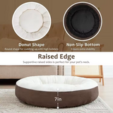 Custom Novelty Round Donut Plush Flannel Pet Bed