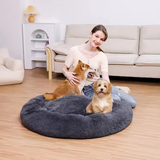 Luxury Donut Washable Soft Fuzzy Calming Dog House Beds