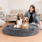 Luxury Donut Washable Soft Fuzzy Calming Dog House Beds
