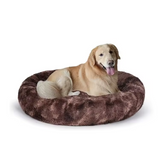 Anti Anxiety Eco-friendly Long Plush Luxury Washable Brown Pet Bed