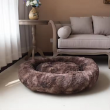 Anti Anxiety Eco-friendly Long Plush Luxury Washable Brown Pet Bed