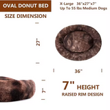 Anti Anxiety Eco-friendly Long Plush Luxury Washable Brown Pet Bed