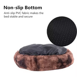 Anti Anxiety Eco-friendly Long Plush Luxury Washable Brown Pet Bed