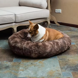 Anti Anxiety Eco-friendly Long Plush Luxury Washable Brown Pet Bed