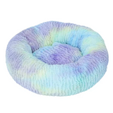 Warming Fluffy Handmade Round Doughnut Cat Calming Pet Bed