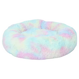 Warming Fluffy Handmade Round Doughnut Cat Calming Pet Bed