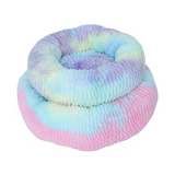 Warming Fluffy Handmade Round Doughnut Cat Calming Pet Bed