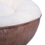 Fluffy Donut Orthopedic Leather Fabric Removable Pet Bed
