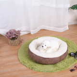Fluffy Donut Orthopedic Leather Fabric Removable Pet Bed