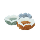 Eco Friendly Machine Washable Corduroy Plush Round Dog Bed