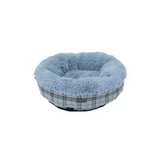 New Removable Plaid Plush Nest Round Cushion Donut Pet Bed