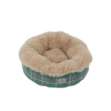 New Removable Plaid Plush Nest Round Cushion Donut Pet Bed
