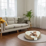 Eco Friendly Comfortable Fancy Plush Oval Pet Bed
