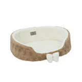 Eco Friendly Comfortable Fancy Plush Oval Pet Bed
