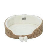 Eco Friendly Comfortable Fancy Plush Oval Pet Bed