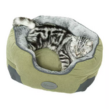 Custom Portable Foldable Corduroy Round Plush Warm Collapsible Dog Bed