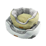 Custom Portable Foldable Corduroy Round Plush Warm Collapsible Dog Bed