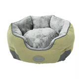 Custom Portable Foldable Corduroy Round Plush Warm Collapsible Dog Bed
